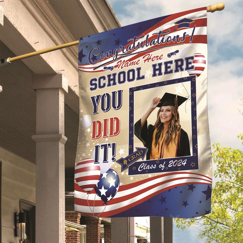 Graduation House Flag Personalized 2024 | Class of 2024 House Flag