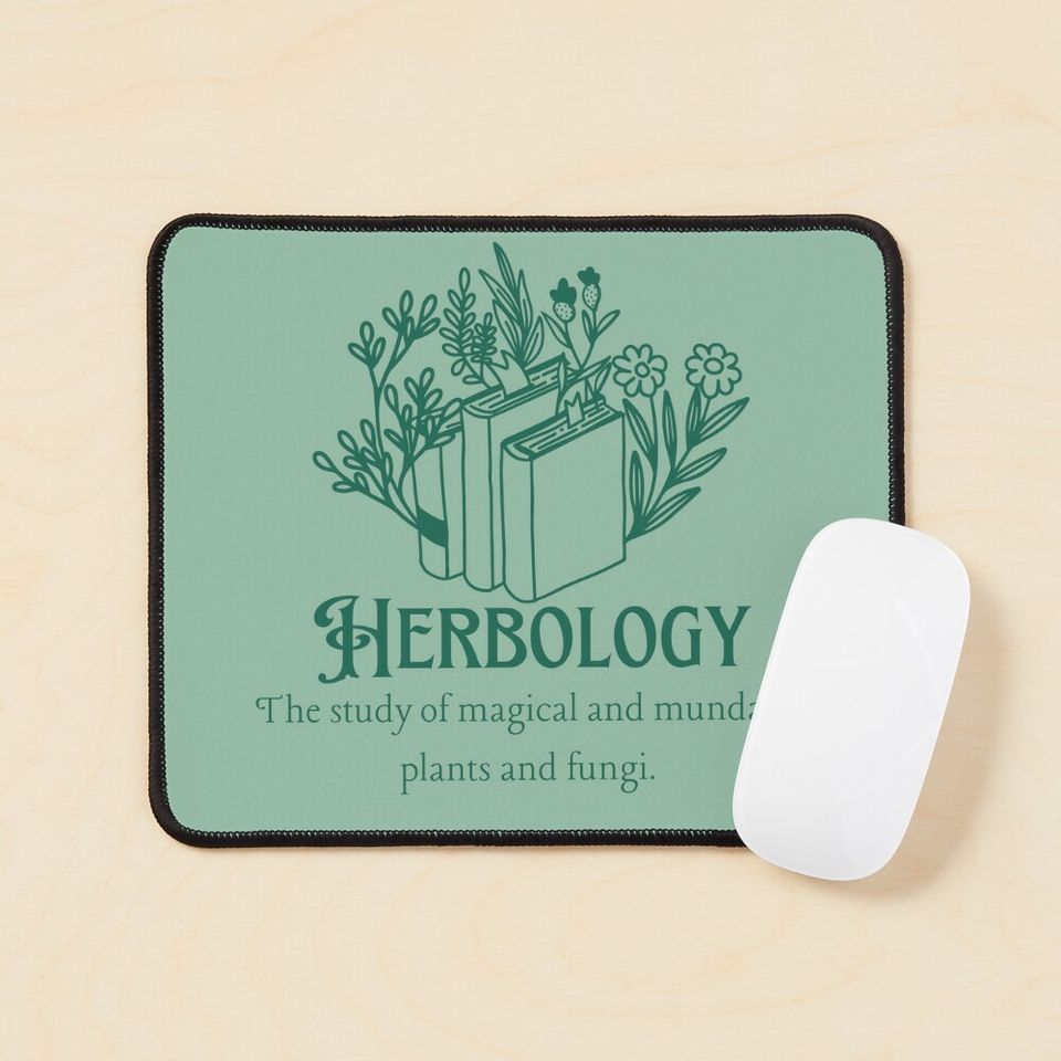 Green Herbology Plants Wizard Inspired Mouse Pad
