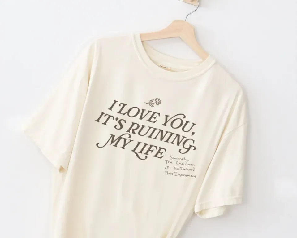 I Love You, But It's Ruining My Life Graphic Lyrics Vintage Taylor Version Fans Double Sided T-Shirt.