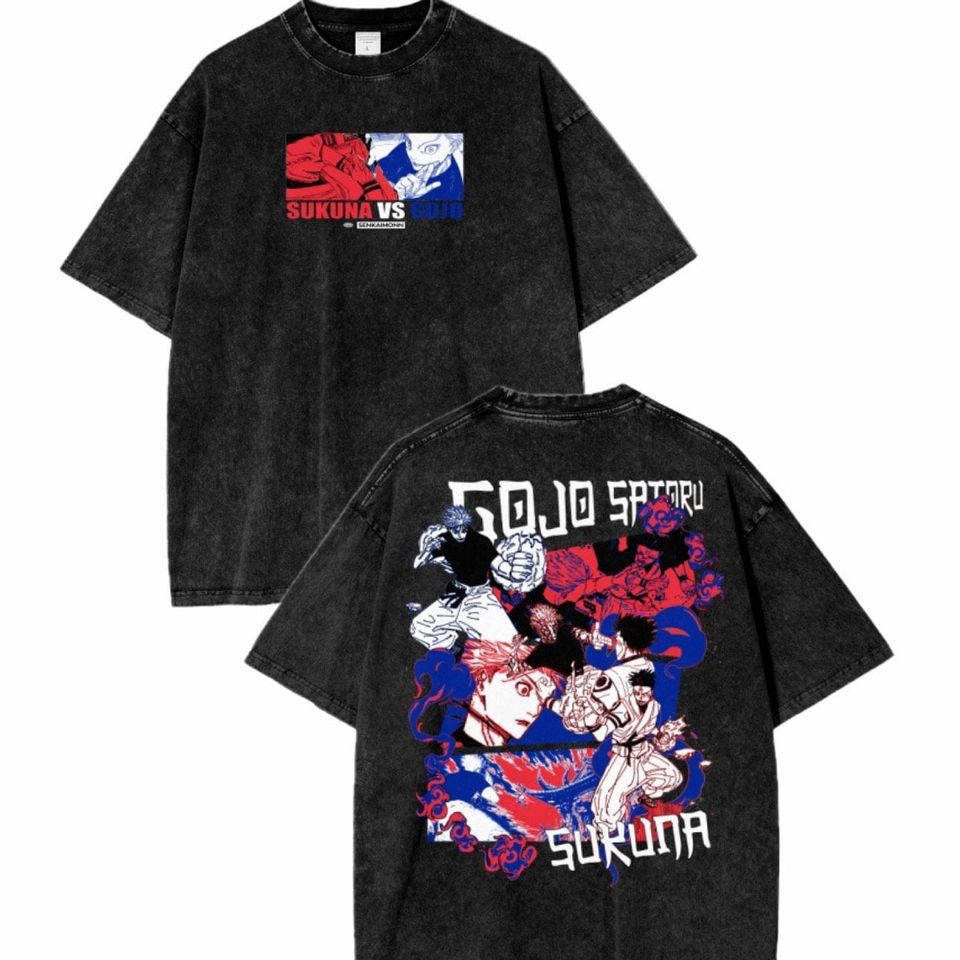 Jujutsu Satoru Anime Gojo VS Sukuna Double Sided T-Shirt