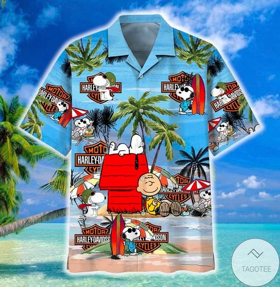 HLD Short Sleeve Floral Snoopy Hawaiian Shirts