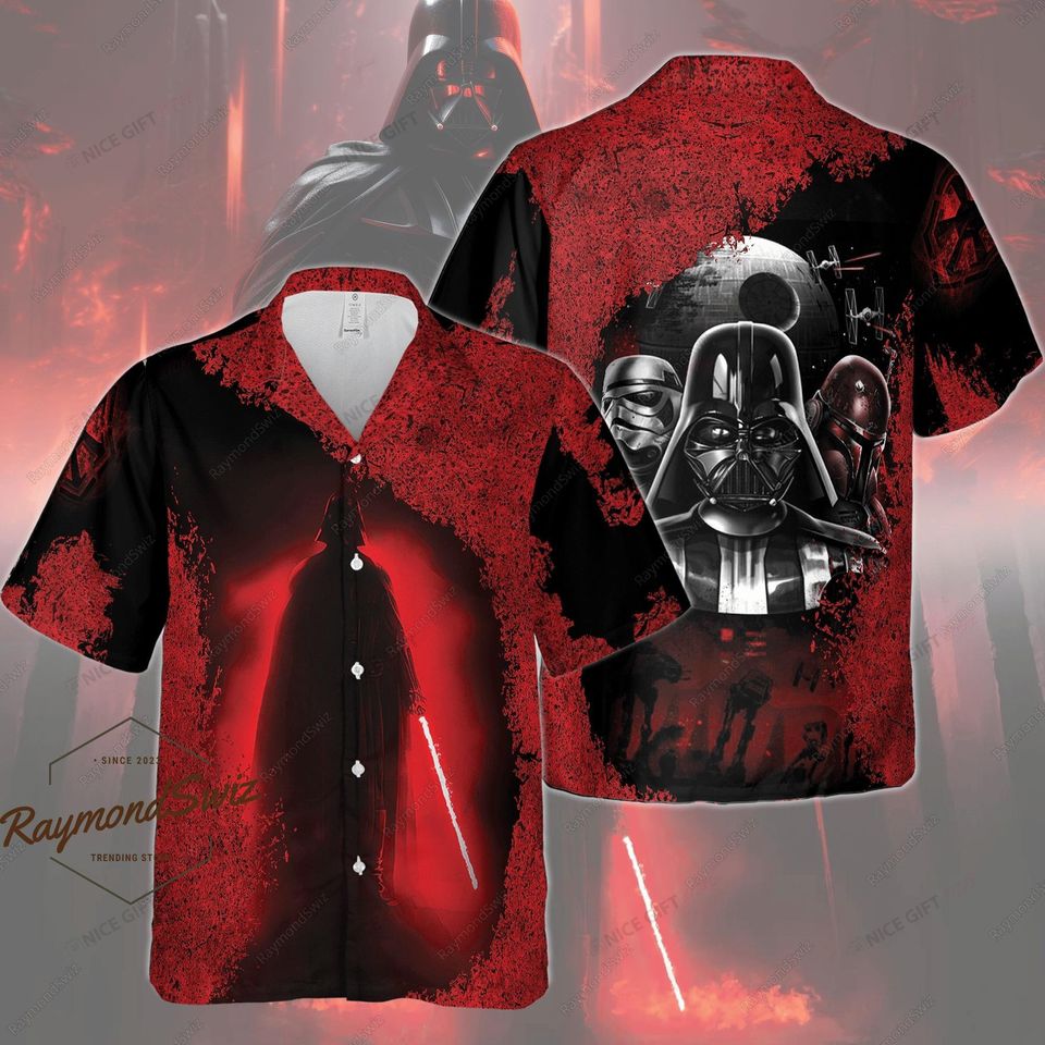 Darth Vader Hawaiian Shirt, Star Wars Button Shirt, Darth Vader Beach Shirt, Button Down Shirt, Shirt For Men, Short Sleeve Shirt