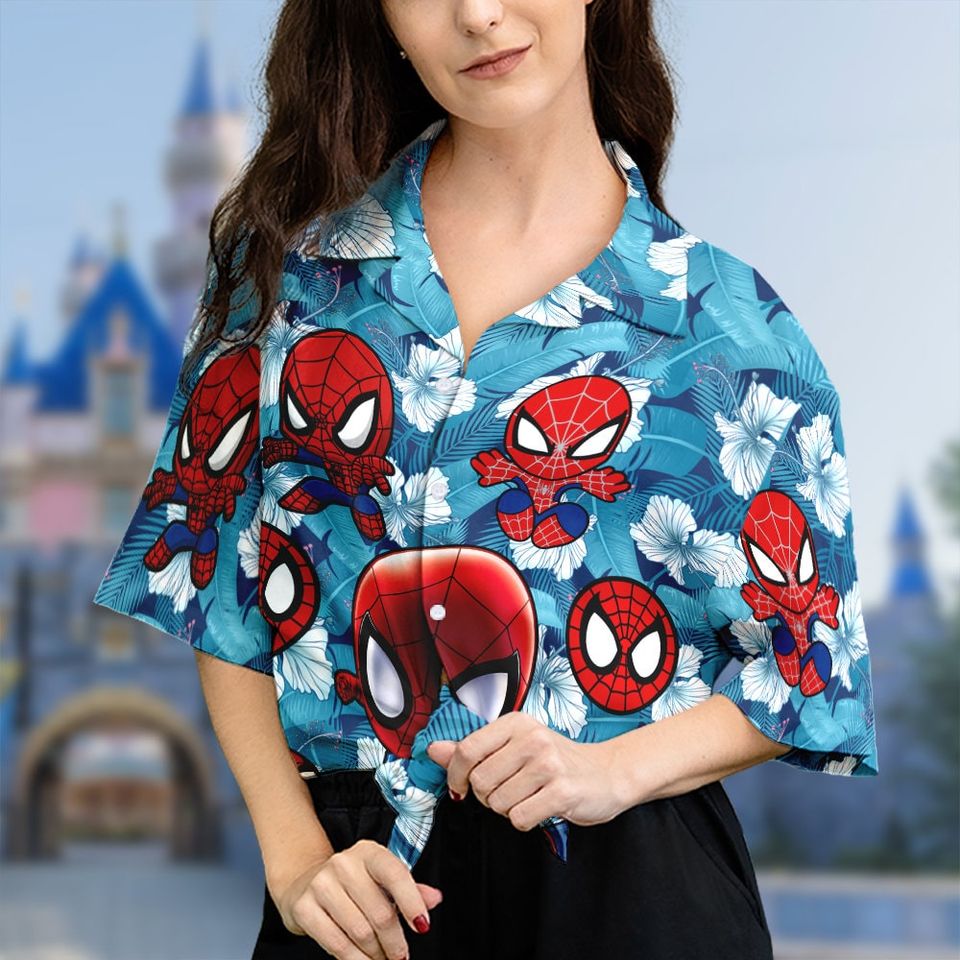 Comic Super Spider Shirt, Spider Superhero 3D All Over Printed Hawaiian Shirt, Hero Theme, Spider Tropical Hawaii Summer Vacation Shirt