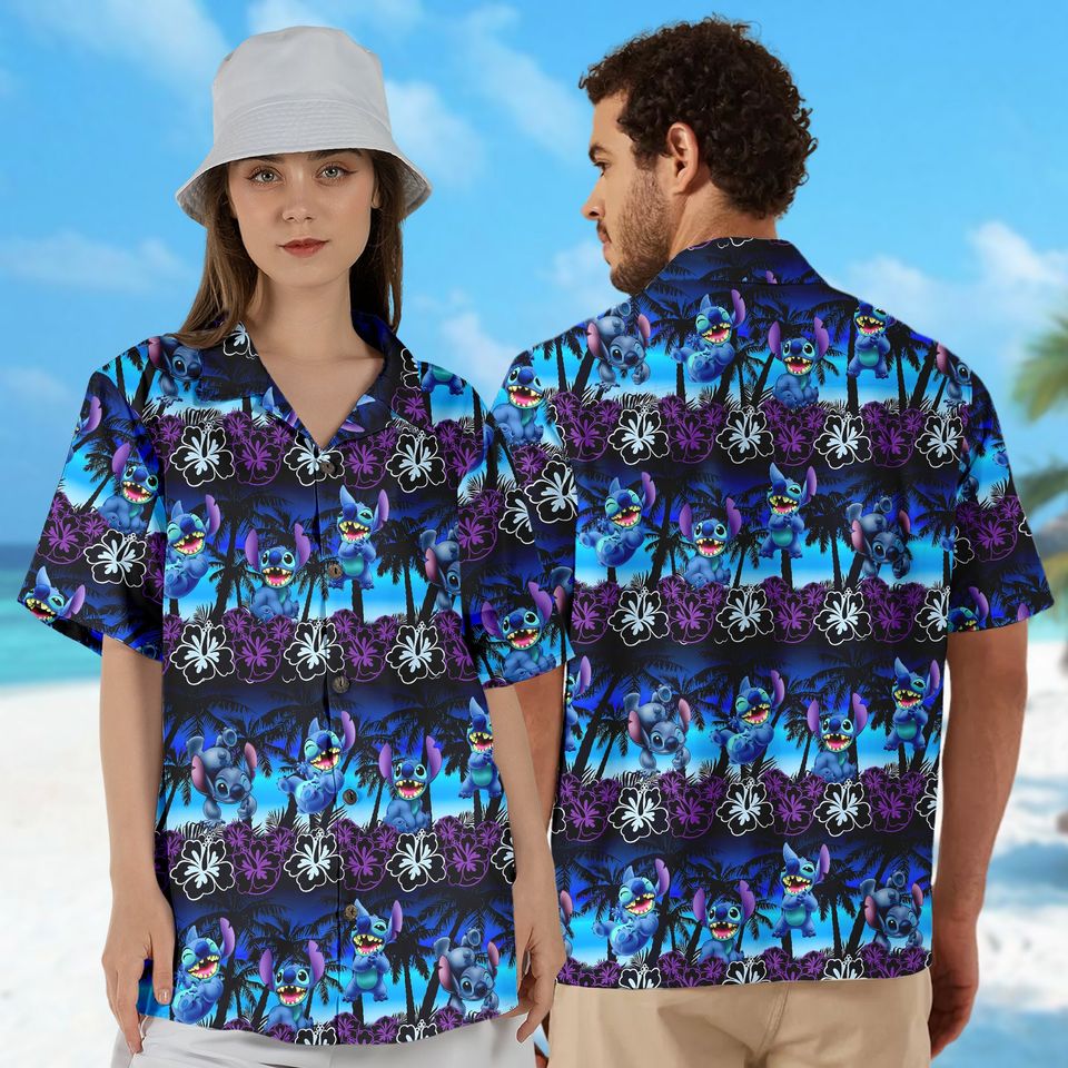 Blue Dog Hawaiian Summer Vacation Shirt, Alien Movie Hawaii Button Up T Shirt, All Over Print 3D Tee, Birthday Gift For Family