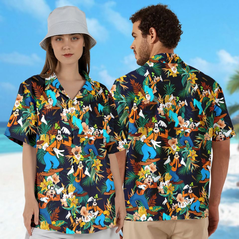 Nostalgic Silly Dog 3D All Over Printed Hawaiian Shirt, Dog And Palm Tree Shirt, Summer Vacation Shirt, Cute Dog Beach Shirt, Hawaii Shirt