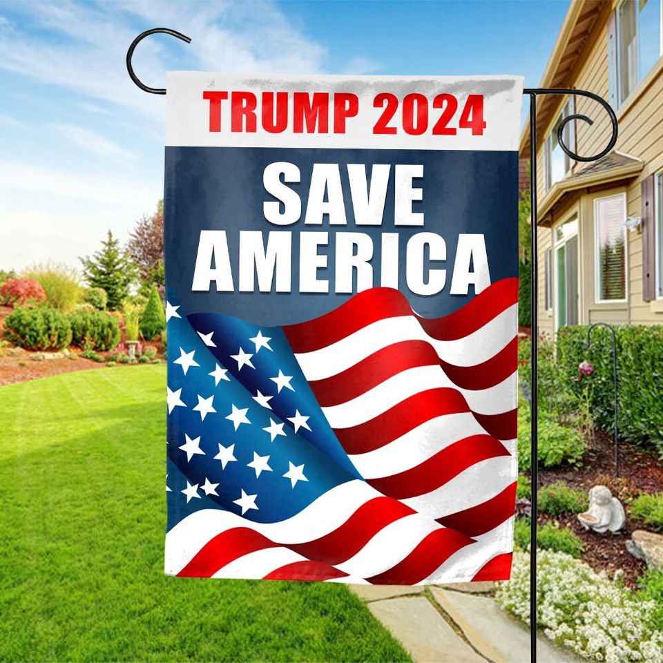 President Donald Trump 2024 Flag, Save America Again Garden Flag