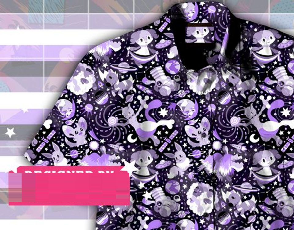 Asexual Pride Button Up Shirt