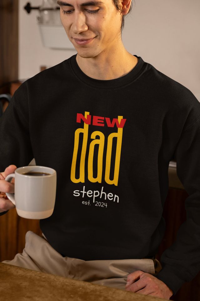 Custom Dads Gift From Baby Personalized For Fathers Day, Special New Dad Present With Custom Name Sweatshirt