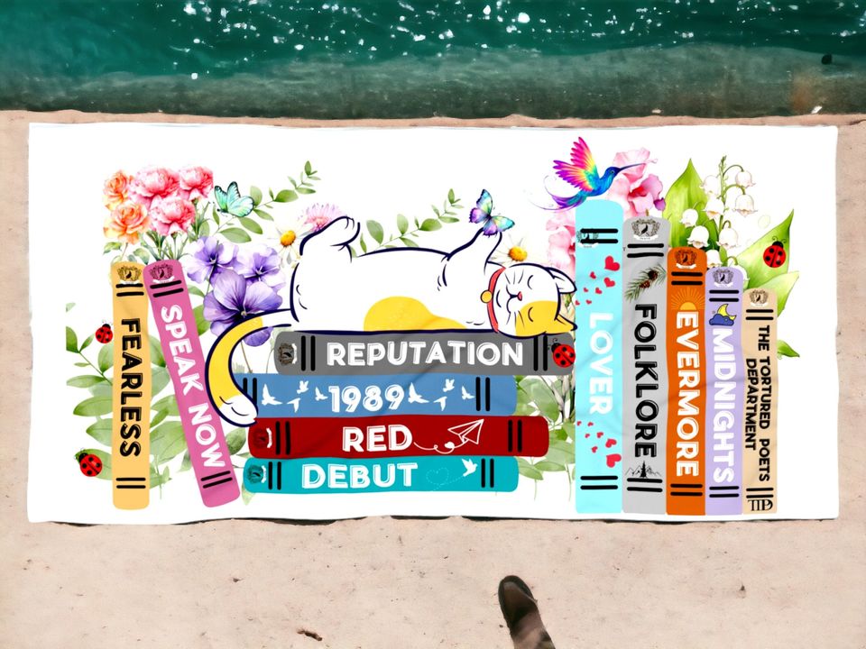 Albums As Books Beach Towel with the Last Album TTPD |Trendy Aesthetic For Book Lovers | TTPD Beach Towel | Gift for taylor version