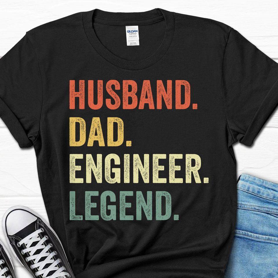 Husband Dad Engineer Legend Shirt, Father's Day Engineer Gift, Engineering Dad Shirt For Husband