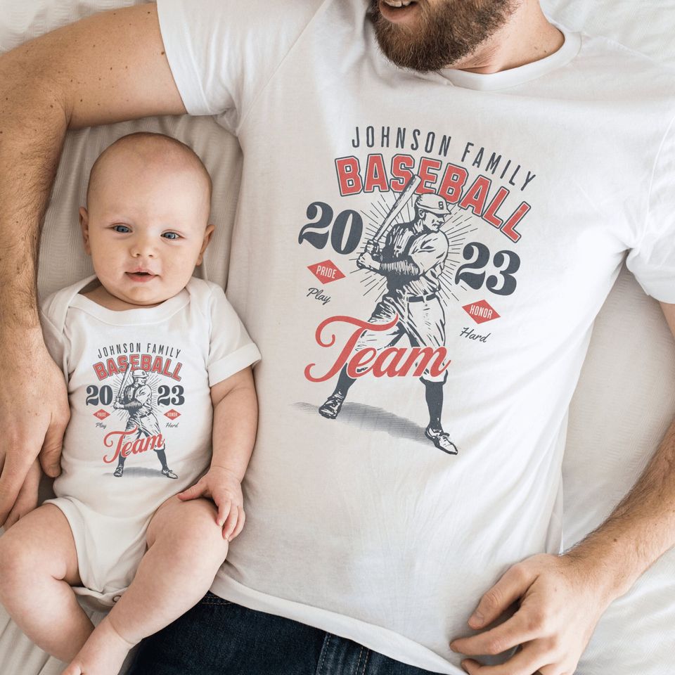 Custom Father Son Baseball Matching Shirts, Father's day shirt, Dad gift