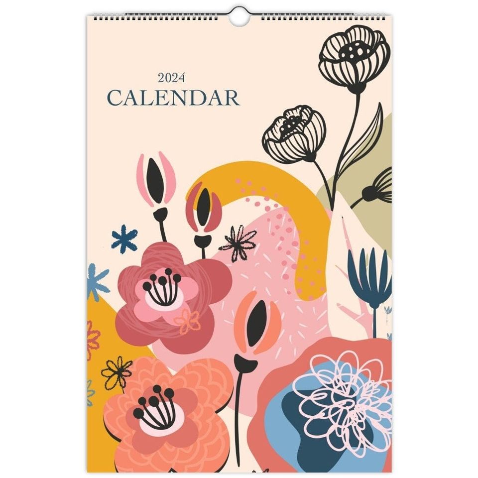 2024 Wall Calendar, Abstract Calendar, 2024 Calendar, Floral Calendar