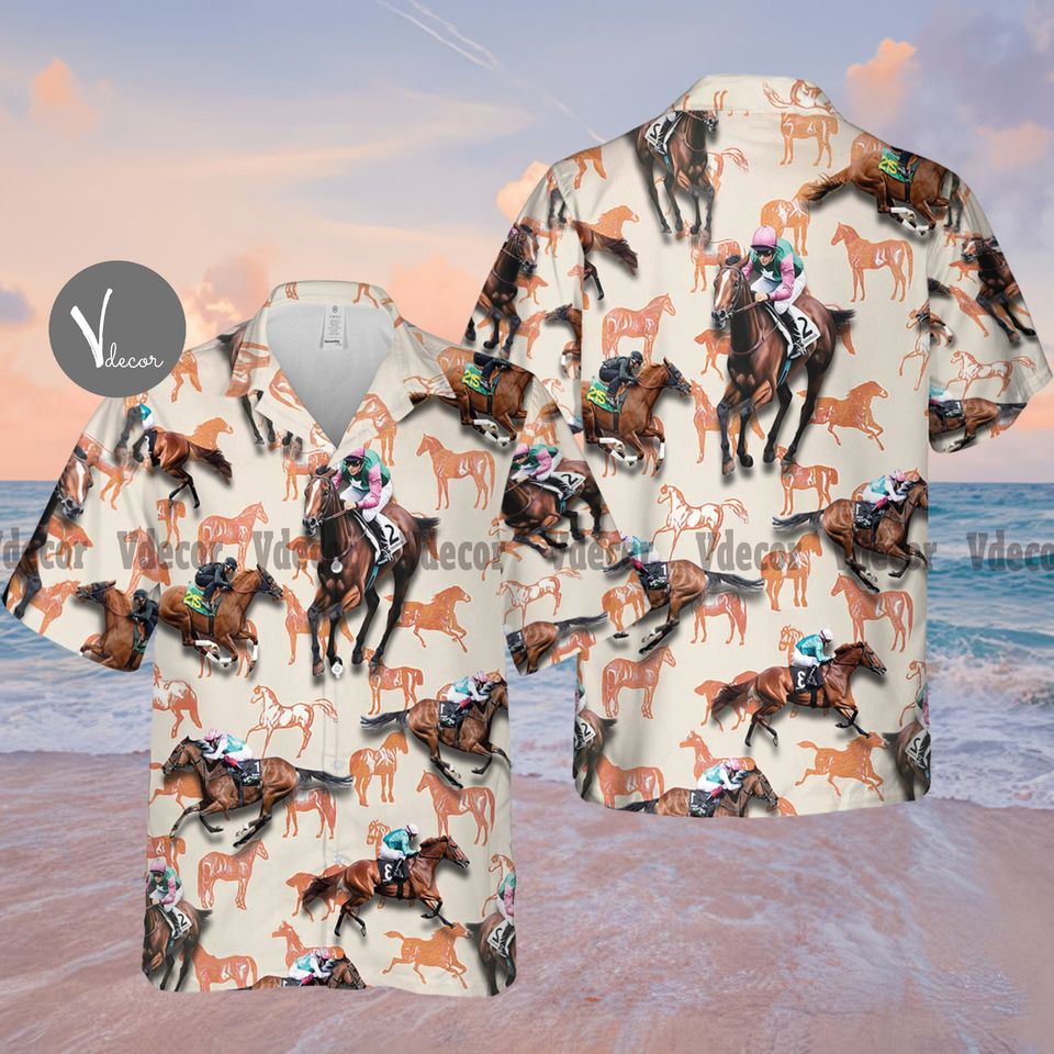Horse Racing Hawaiian Shirt, Horse Racing Summer Shirt