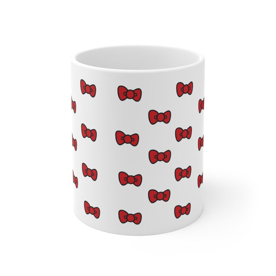 Hello Kitty Iconic Red Bows Pattern Coffee Mug