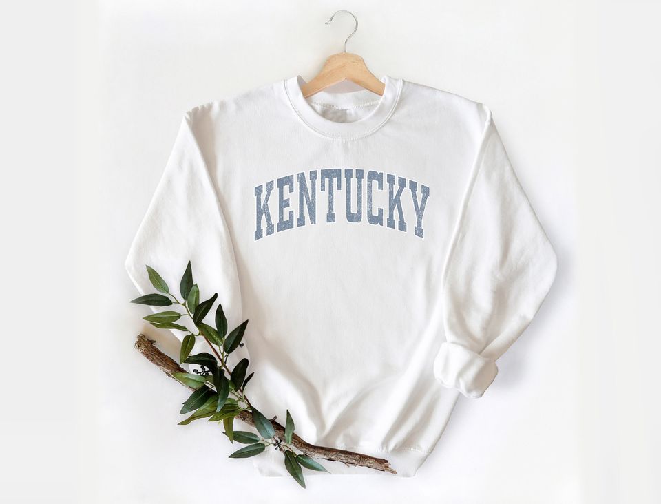Kentucky Sweatshirt, Kentucky Blue Print Hoodie, Cute Kentucky Sweater
