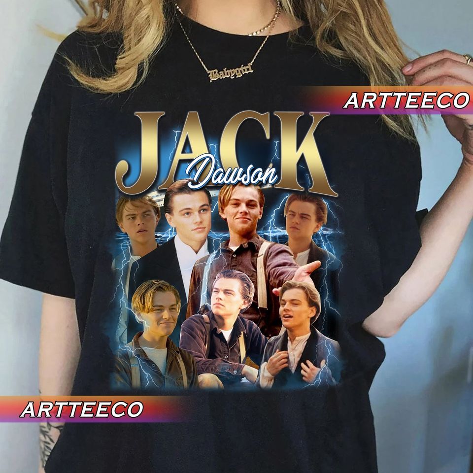 Vintage Jack Dawson Leonardo DiCaprio 90s Bootleg Style Y2K, Fans Gift T-Shirt
