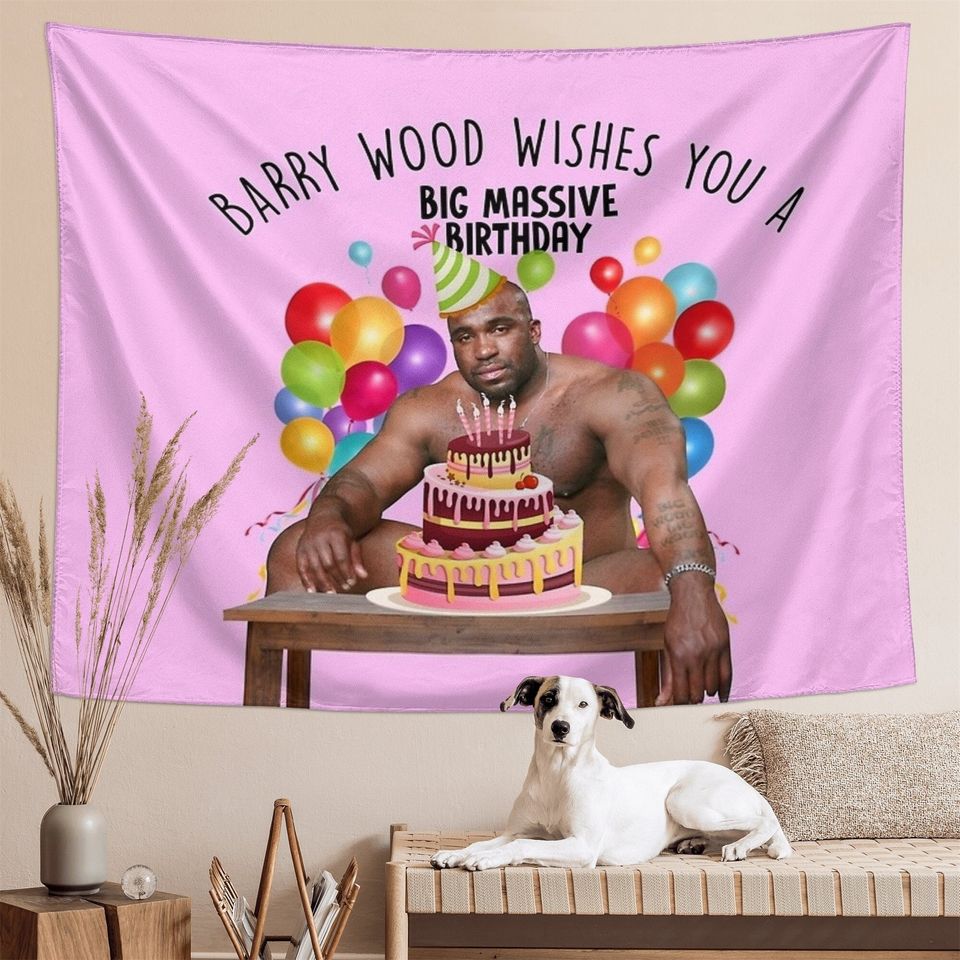 Happy Birthday from Barry Wood Tapestry Boutique Wall Hanging Tapestry