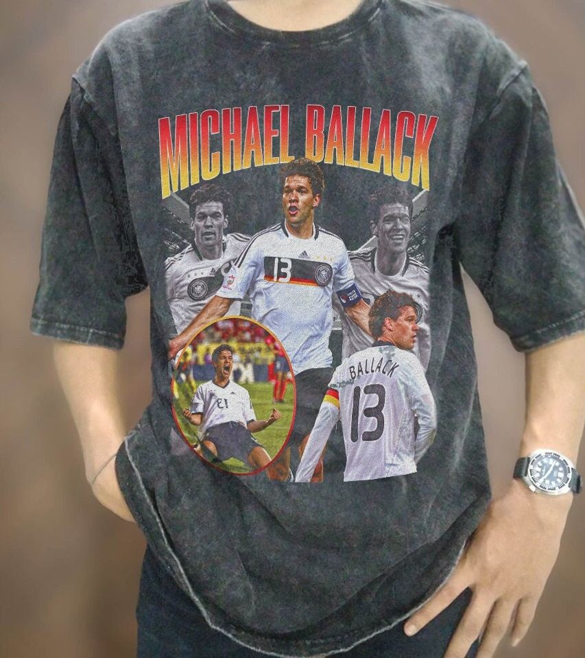 Vintage Wash Michael Ballack T-shirt, Vintage Soccer Michael Ballack Graphic Tee, Retro 90s Soccer Oversize T-Shirt, Soccer Football Shirt