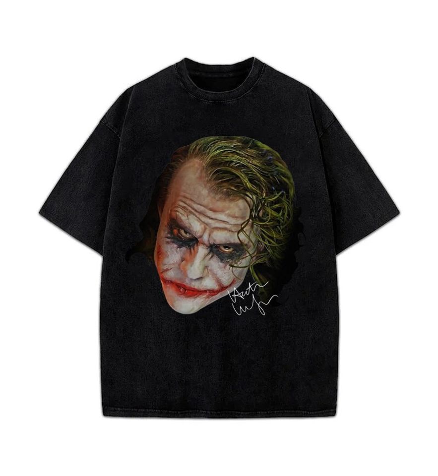 The Joker Heath Ledger Batman The Dark Knight Movie Vintage Portrait Style T-Shirt