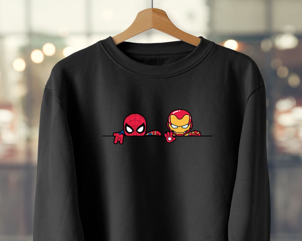 Spider-Man And Iron Man Marvel Avengers, MCU Fans Gift Unisex Sweatshirt