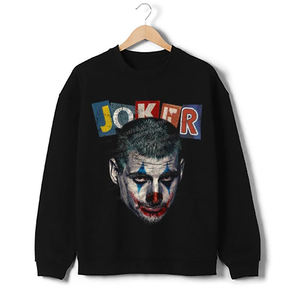 Nikola Jokic As The Joker Sweatshirt Custom Vintage Graphic Design Crewneck Sweatshirt