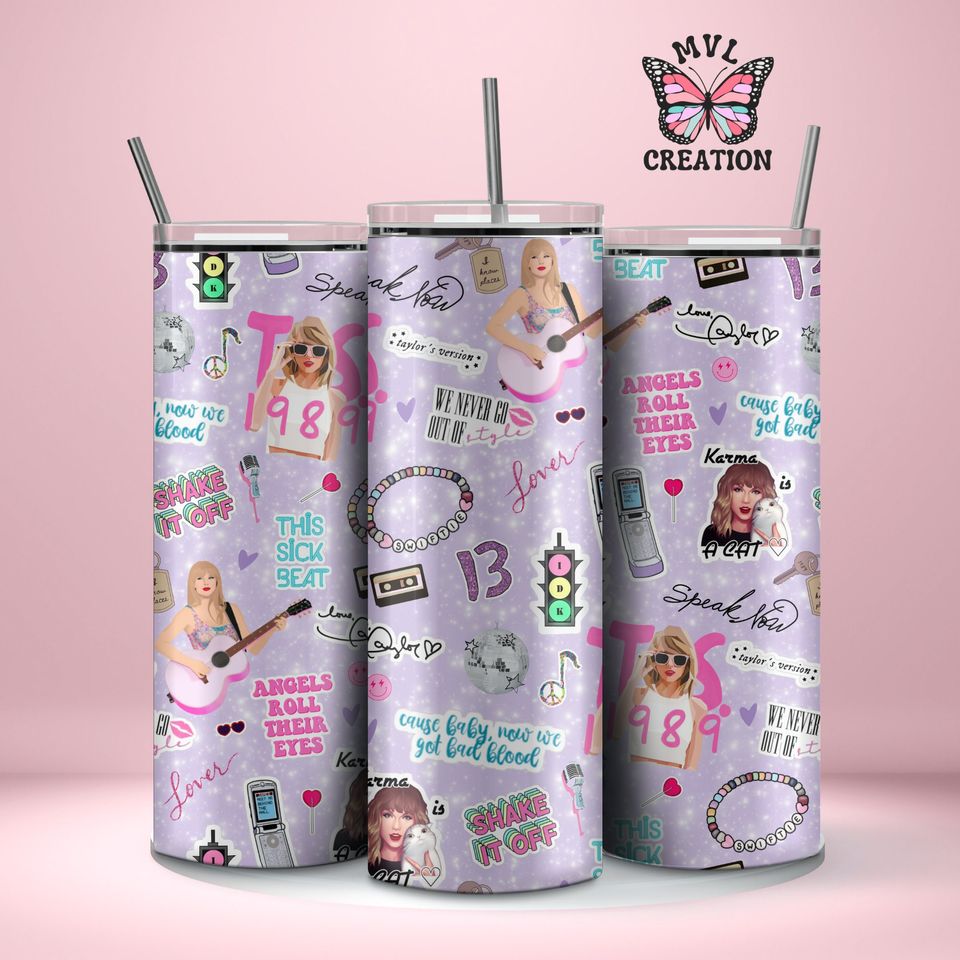 Tay-Tay Swift-ee 20oz Stainless Steel Tumbler-Tumbler Gift For Her- Country Singer Cute Tumbler