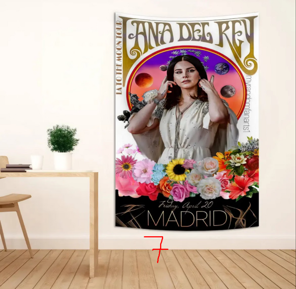 Lana del rey Flag Tapestry, Home Decor