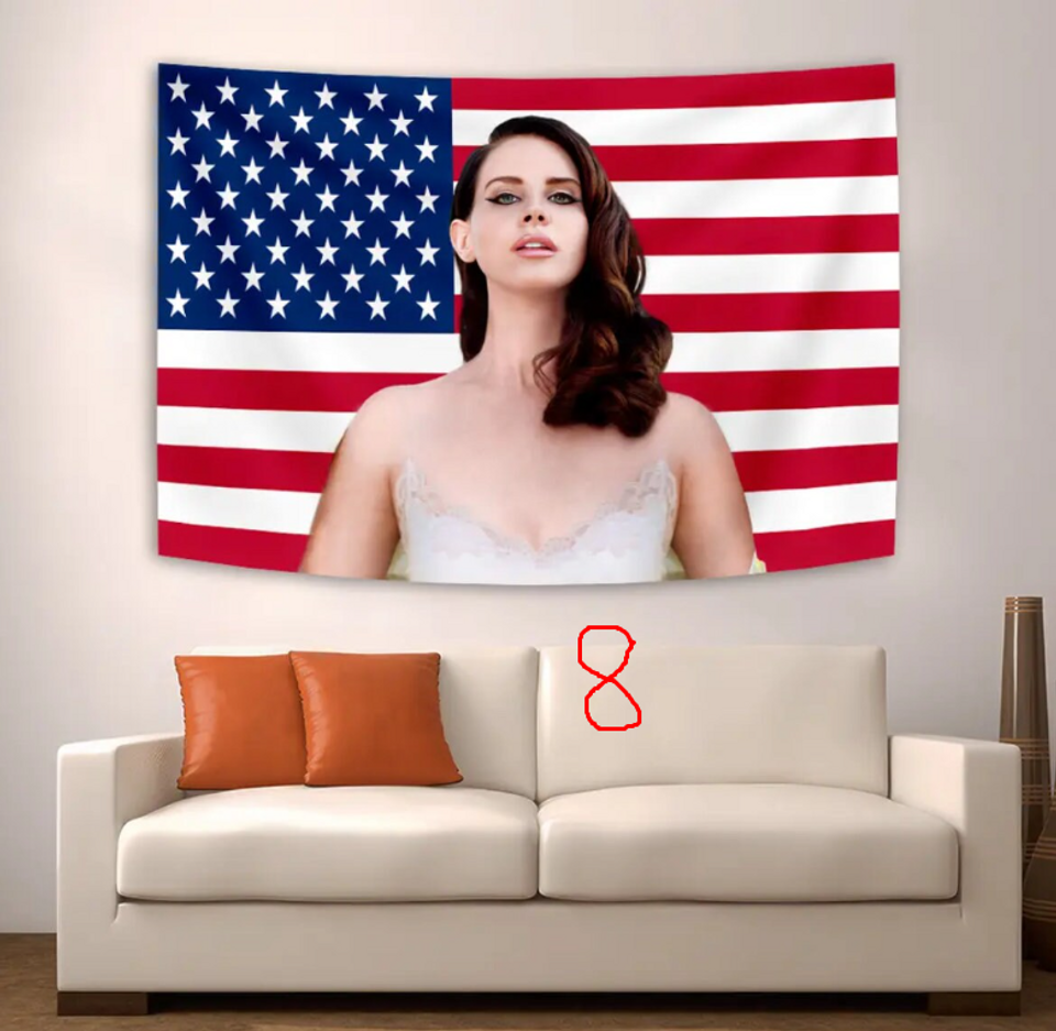 Lana del rey Flag Tapestry, Home Decor