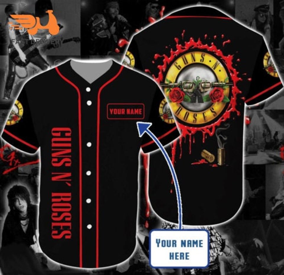 Personalized Guns N' Roses Rock Band Unisex 3D Print Baseball Shirt