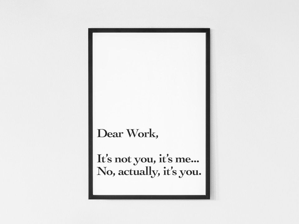 Funny Office Dcor, Office Wall Art, Its Not You Its Me