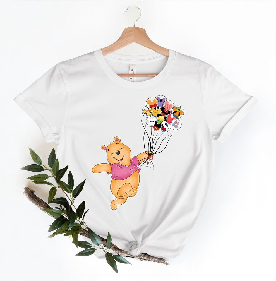 Pooh Bear Balloon Shirt, Winnie Pooh Shirt, The Pooh Tee, Disney Winnie Balloon Shirt
