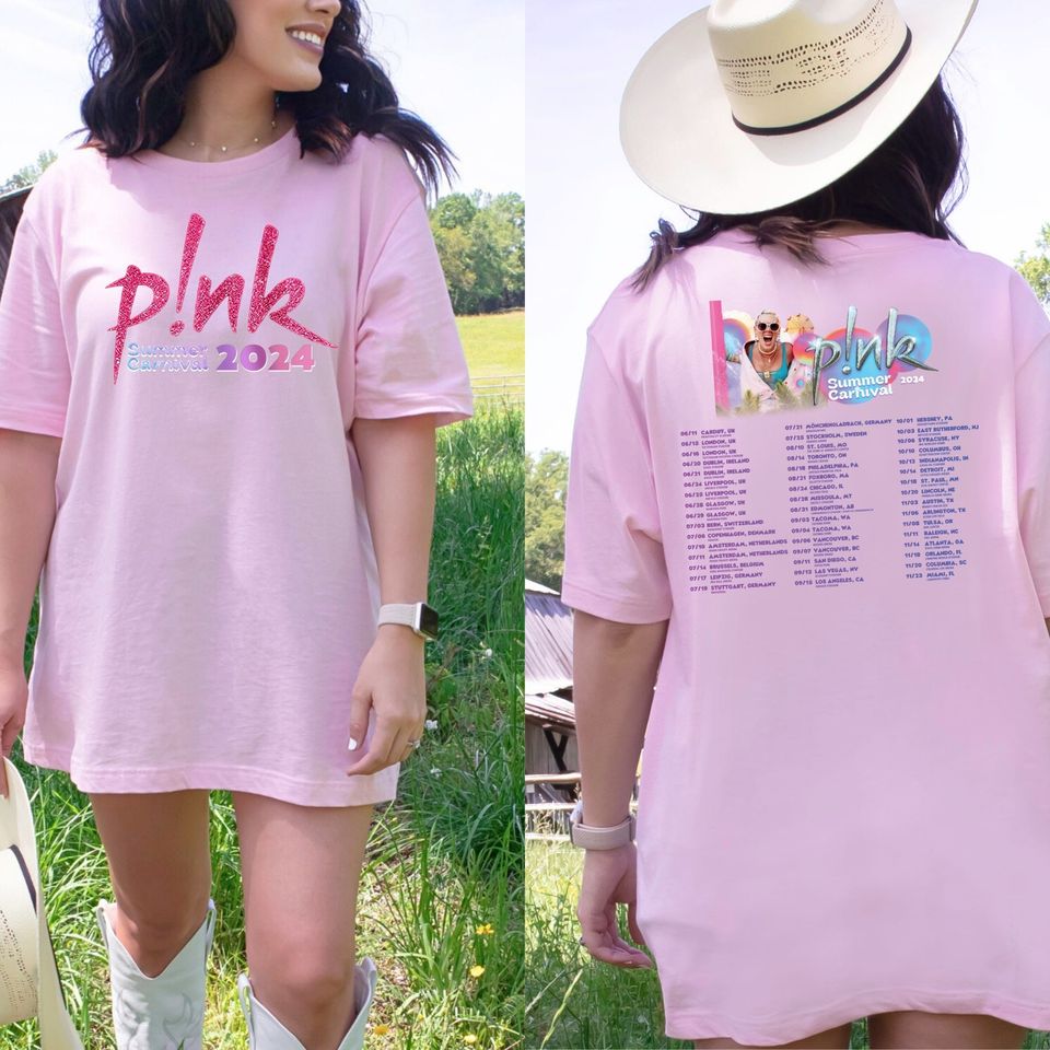 2024 Pink Summer Carnival Trustfall Album Tee - Pink Singer Tour Music