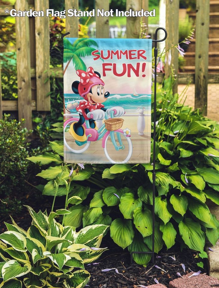 Disney Garden Flag, , Disney Summer Fun Bicycle Minnie Garden Flag