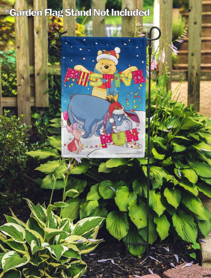 Disney Pooh and Friends Festive Fun Garden Flag