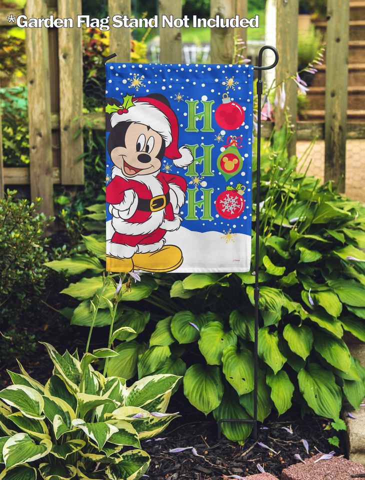 Christmas, Disney Santa Mickey Garden Flag