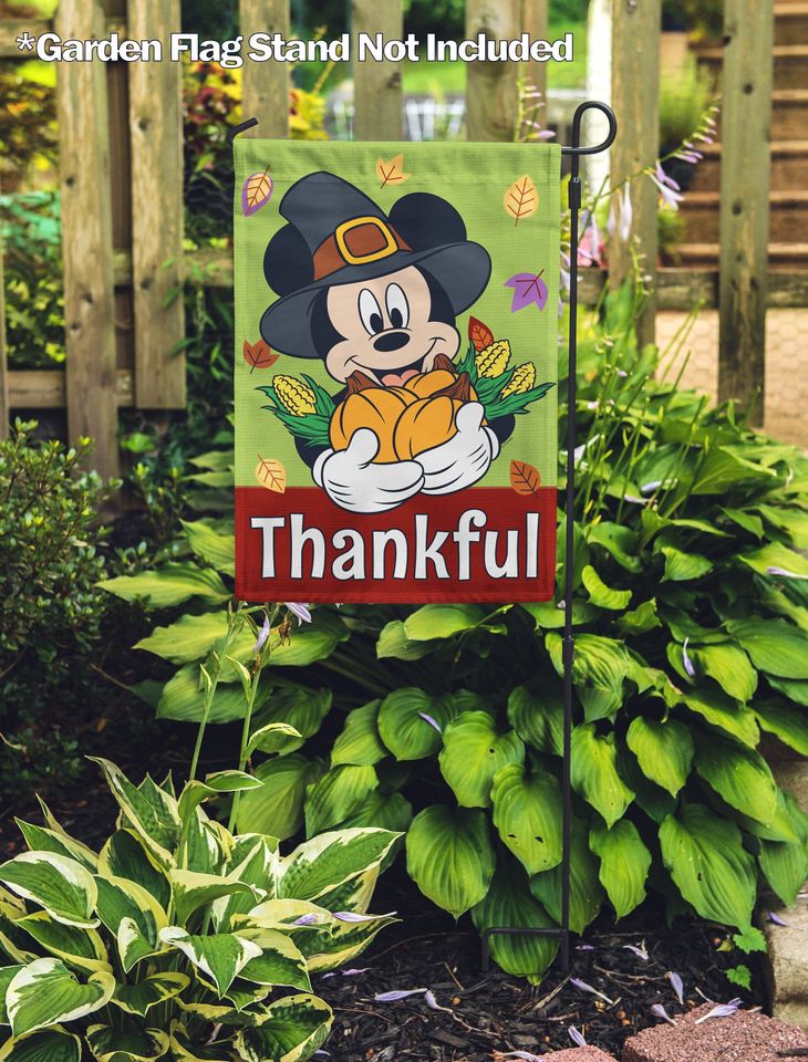 Fall, Disney Thankful Mickey Mouse Garden Flag