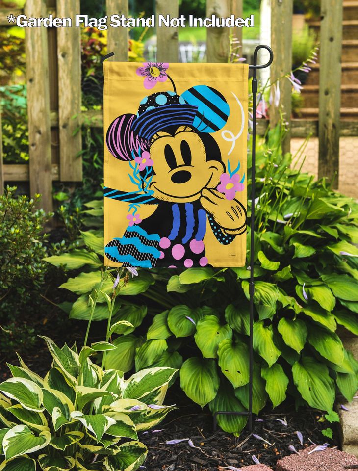 Disney Abstract Spring Minnie Mouse Garden Flag