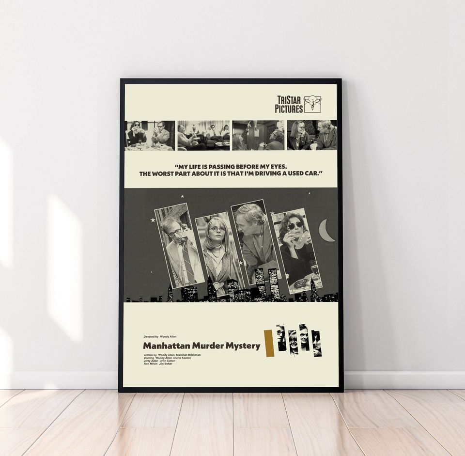 Manhattan Murder Mystery Poster, Woody Allen, Movie Poster, Minimalist Art, Vintage Poster, Modern Art, Midcentury Poster, Wall Decor