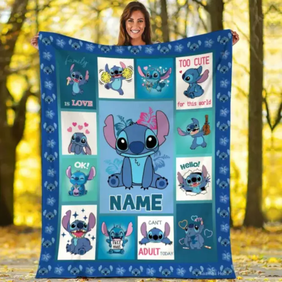 Personalized Stitch Ohana Means Family Stitch Quotes Fleece & Sherpa Blanket