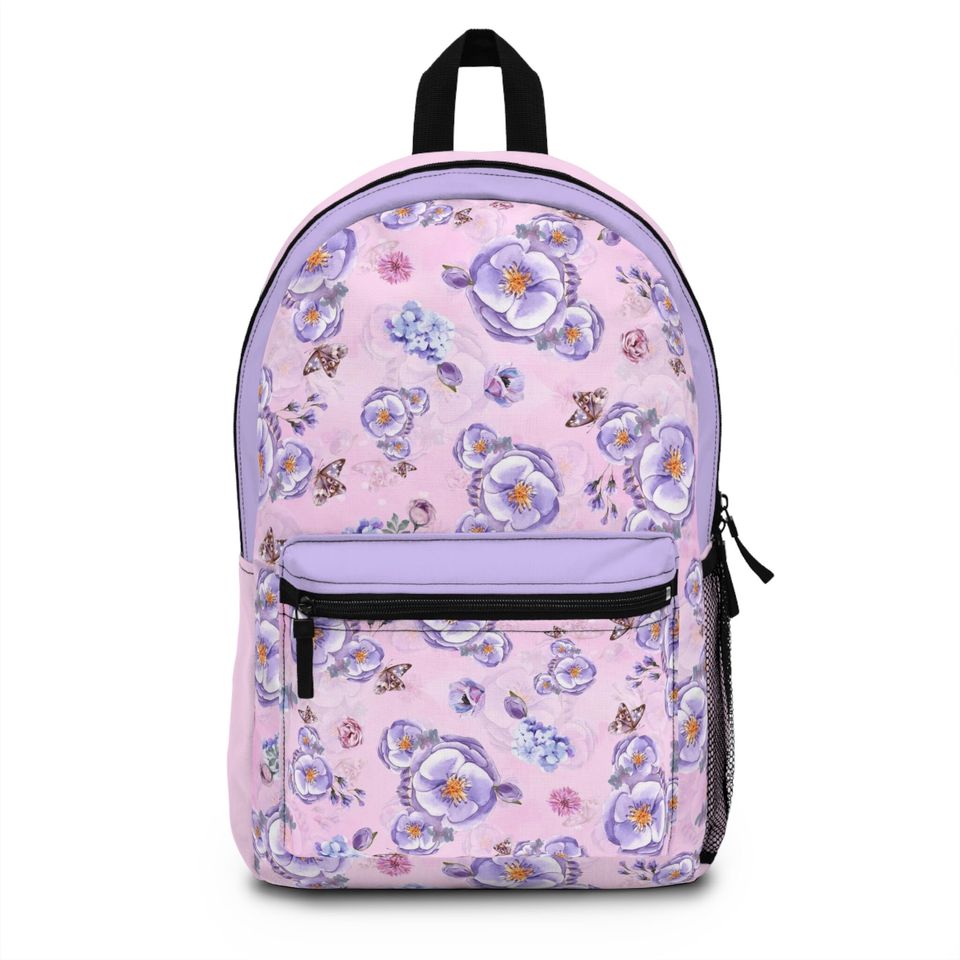 Disney Flower Backpack Disney School Backpack Mickey Mouse Backpack Disney Travel Backpack