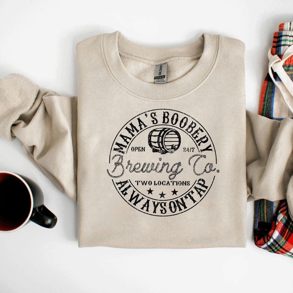 Mama's Boobery Always on Tap Brewing Co Shirt, Mamas Boobery Tee, New Mom Gift, Brewing Co Shirt