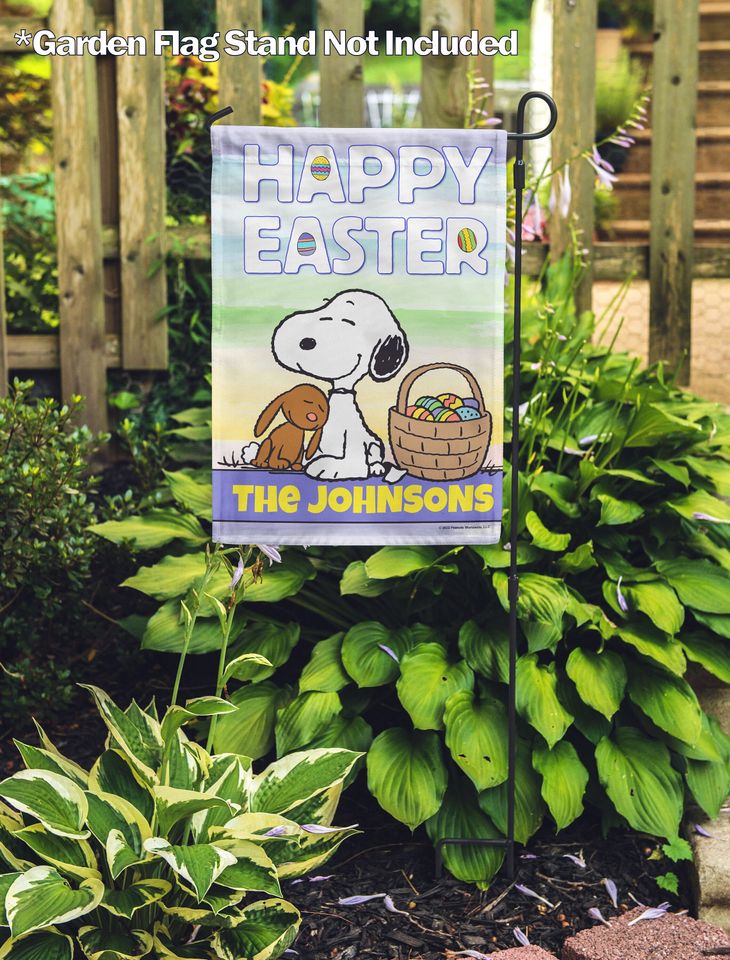PEANUTS, PEANUTS Easter Bunny Love Personalized Garden Flag