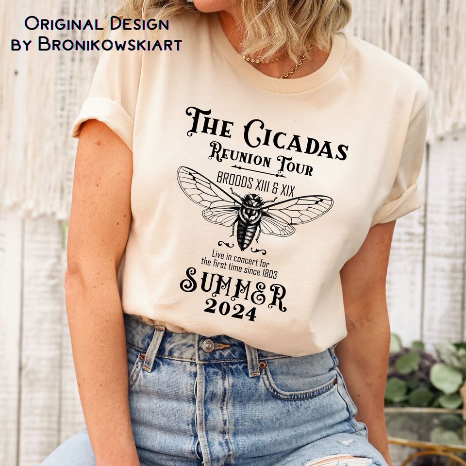 Cicada Shirt 2024 Cicada Emergence Unisex Jersey Short Sleeve Tee Funny Cicada Concert T-shirt