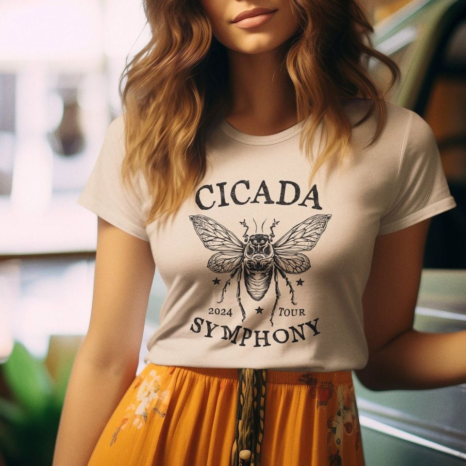Cicada Shirt 2024 Symphony Concert T-Shirt Bug Humor Goblincore Insect Cottagecore Tee Shirts