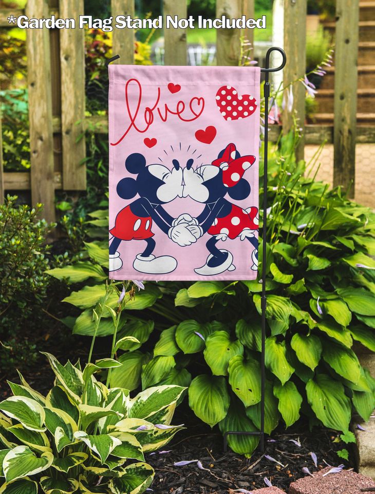 Disney Mickey & Minnie Love Smooch Garden Flag