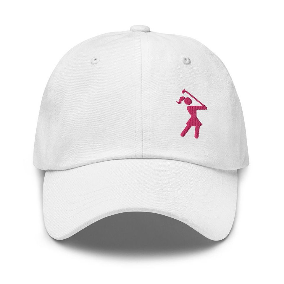 Womens Golf Hat, Iconic Female Golfer Twill Baseball Cap, Golfer Gift for Mom