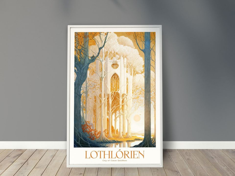 Lothlrien Poster, Caras Galadhon, Lrien Travel Poster