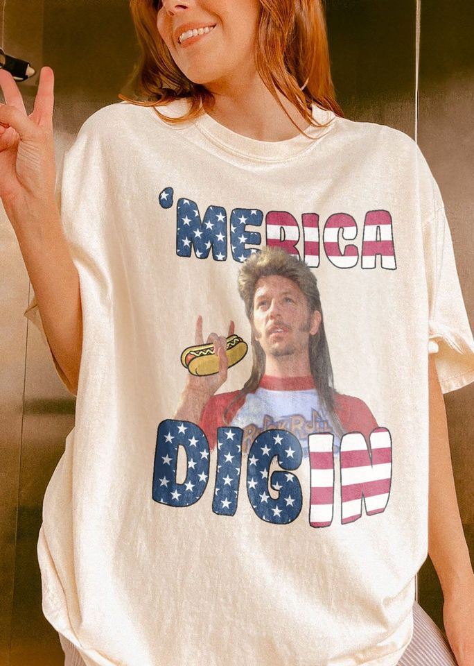 Joe Merica Dig In Shirt, America Hot Dog Tee, Funny 4th July T-Shirt