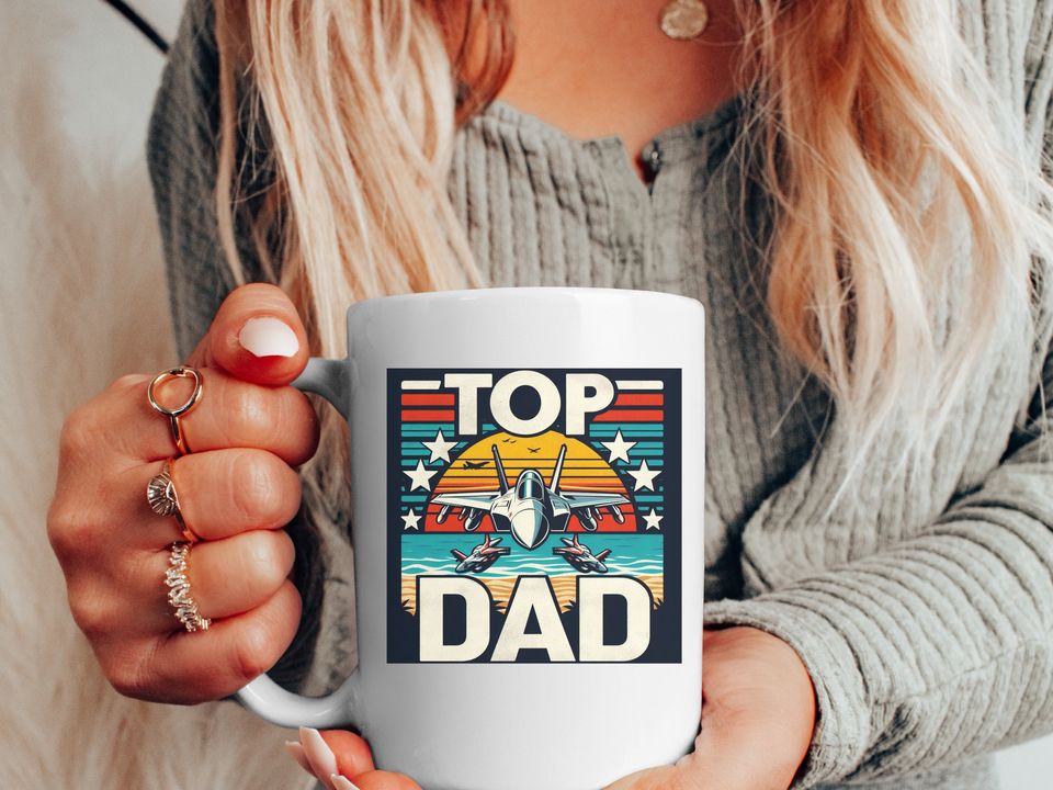 Top Dad 15oz Coffee Mug, Funny Father's Day Gift