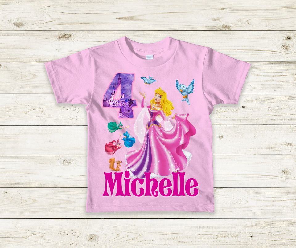Sleeping Beauty Birthday Shirt - Princess Aurora Birthday Shirt - Aurora Name Shirt